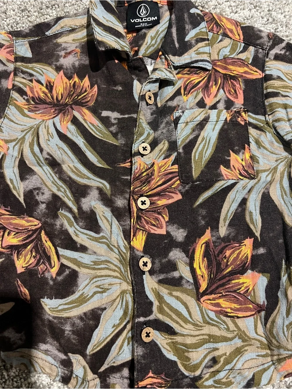 Volcom Multicolor Tropical Print Two-Piece Set